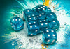Chessex Dice Sets: Teal/White Translucent 16mm d6 (12)