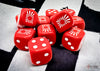 Chessex: Japan War Dice Opaque Red/White 16mm d6 Dice Block (12)