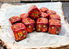 Chessex: Soviet Union War Dice Scarab Scarlet/Gold 16mm d6 Dice Block (12)