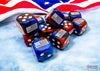 Chessex: United States War Dice Gemini Blue-Red/White 16mm d6 Dice Block (12)