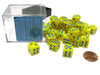 Chessex Dice Sets: Vortex Yellow / blue12mm d6 (36)
