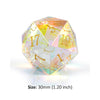 30mm Jumbo D20 Dice - Rainbow K9 Glass (1)