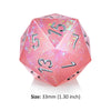 33mm Jumbo D20 Dice - Pink Lemonade (1)