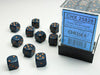 Chessex Dice Sets: Blue/Copper Dusty Opaque 12mm d6 (36)